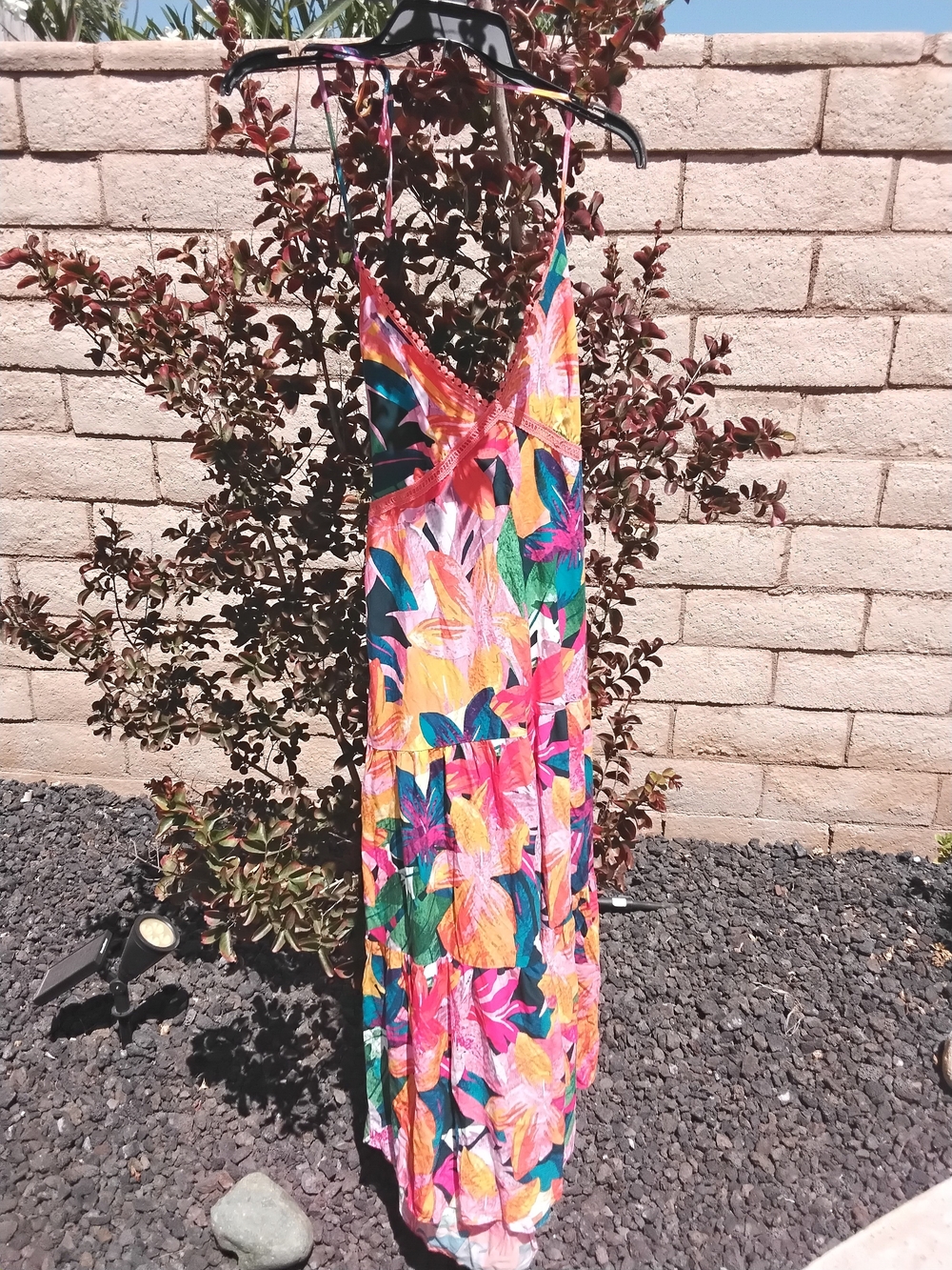 sofia by sofia vergara Tropical Floral Maxi Dress in Pink, Orange, Green, Blue